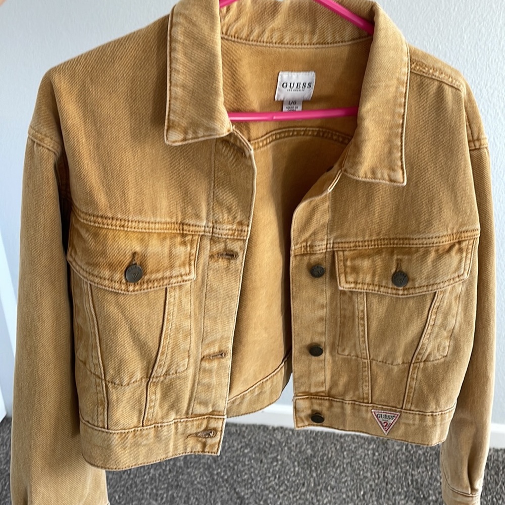 Gold/mustard Guess vintage Cropped Jean Jacket - Picture 4 of 4